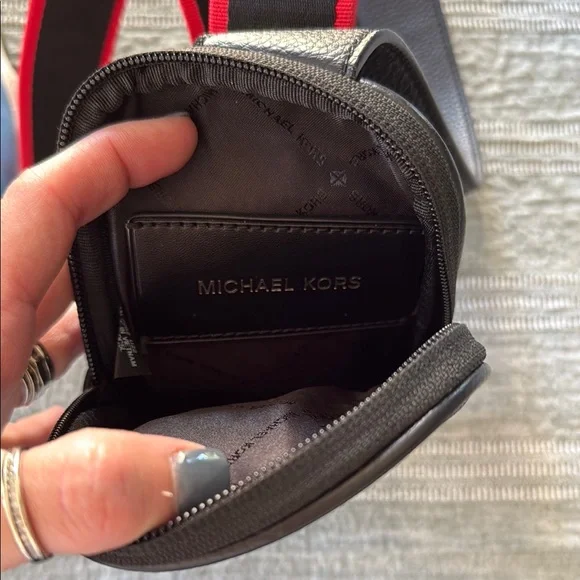 Michael Kors Black and Red Belt Bag with Sporty Accents - Picture 3 of 4